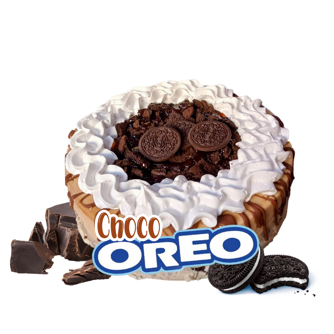 Pastel de Oreo con base de chocolate o fresa Nesquik